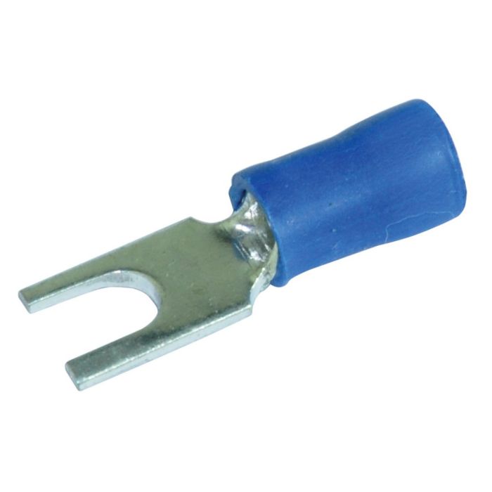 TERMINAL GARFO COBRE FIO 1,0-2,5MM FURO M4 ISOL AZ